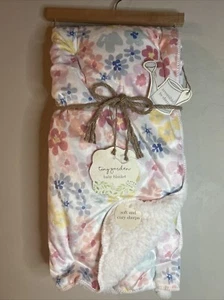 Tiny Garden Sherpa Baby Blanket Flowers Floral Girl Infant Pink Blue NEW NWT NIP - Picture 1 of 3