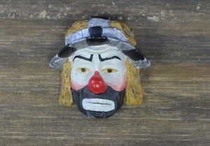 Emmett Kelly Jr. Style Brooch Pin Solemn Hobo Clown Ceramic Vintage - Picture 1 of 4