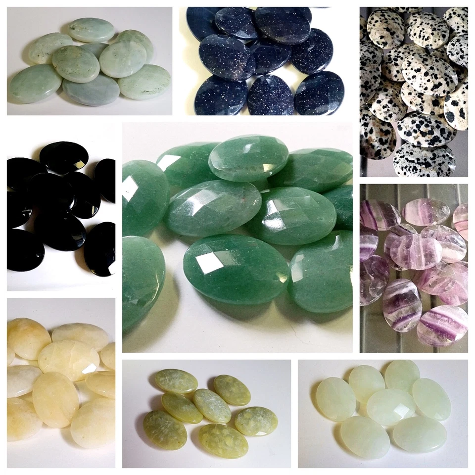 Colgantes facetados de piedras preciosas semipreciosas - óvalos - 20 x 30 mm cada uno - ELIGE Foto 1 de 1