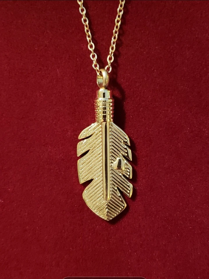 Cremation Jewelry, Feather Urn Necklace,  Cremation Urn,  Feather, Urn, Necklace - Imagem 1 de 1