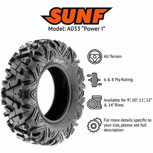 26x9x14 | 26x9.00x14 26 9 14 SUNF A-033 TYRE 6 PLY ATV QUAD E MARKED ALL TERRAIN - Picture 1 of 12