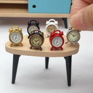 Dolls House Miniature 1:12th Scale Alarm Clock Bedroom Vintage Alloy Accessories - Picture 1 of 17