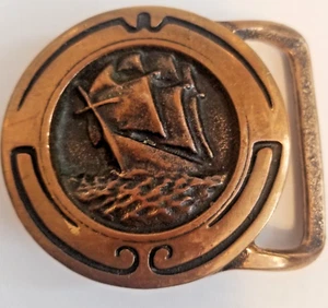 Glory of the Seas Vintage Brass Belt Buckle (WD1) Tech Ether Guild 1974 Brass VG - Picture 1 of 8