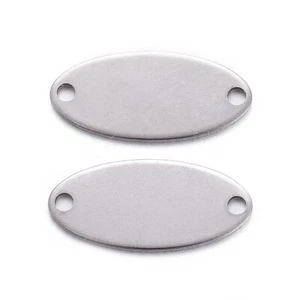 100 pcs Stainless Steel Links connectors Oval Stamping Blank Tag 16.5x7.5x0.7mm - Picture 1 of 2