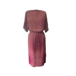 Kardessa Womens Midi Dress Pink Hand Painted Cold Shoulder 3/4 Sleeve 5/6 - Picture 1 of 13