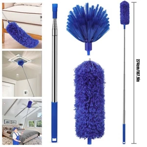 Ceiling Fan Microfiber & Cobweb Duster Cleaning Brush Cleaner w/ Extension Pole - Picture 1 of 8