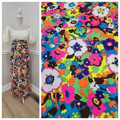 VTG Psychedelic Floral Hawaiian Dress "Liberty Hause" Waikiki Shops/Empire Waist - Image 1 of 4