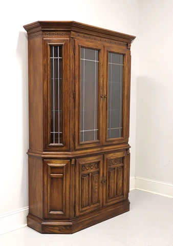 ETHAN ALLEN Royal Charter Oak Jacobean China Cabinet Cover