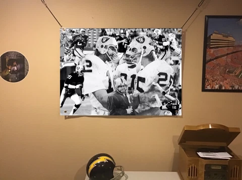 BIG! 43x32apx Oakland Raiders Vinyl Banner POSTER Cliff Branch Ken Stabler art!! Cover