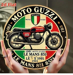 Moto Guzzi 1981 Le Mans 851 Targa Tonda Metallo Diametro 19,8 cm Omaggio UK P/P - Foto 1 di 3