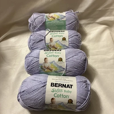*4 PACK* Bernat Softee Baby Cotton 120g Pale Periwinkle Knitting & Crochet Yarn - Image 1 of 4