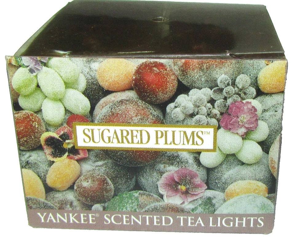 Yankee Candle Retired "SUGARED PLUMS" Box of 12 Scented Tea Lights ~ RARE ~ NEW - Image 1 of 1