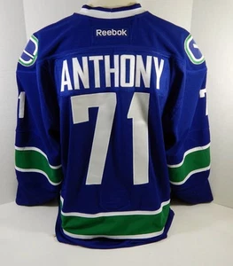 Camiseta deportiva azul emitida por el juego 2011-12 Vancouver Canucks Steven Anthony #71 58 DP16897 - Imagen 1 de 7