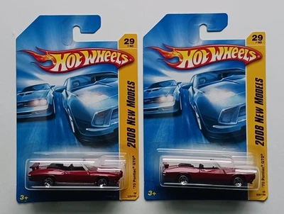 Lot of 2 2008 Hot Wheels New Models 70 Pontiac GTO 2 Different Variations  - Image 1 of 4