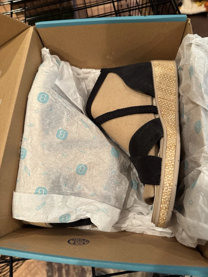 Cuñas para mujer talla 7 negras con tiras Foto 1 de 1