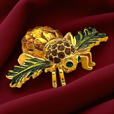 Joan Rivers Esmalte Piña Abeja Esmalte Cristales Tono Dorado 7S Foto 1 de 4