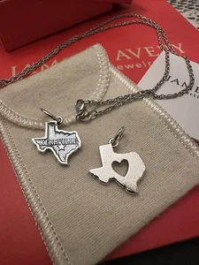 James Avery Texas Charms mit Seil Halskette!! 20" Halskette/Herz von Texas/Kerrville - Bild 1 von 16
