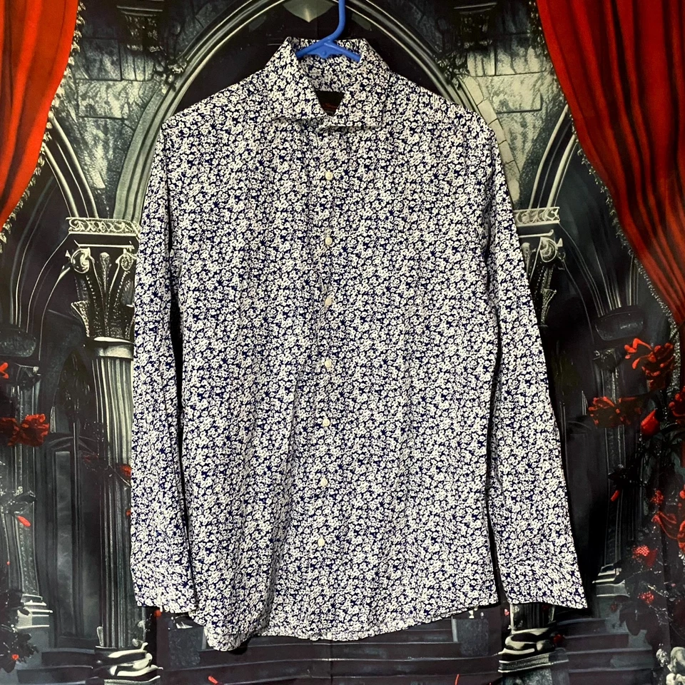 Мужская сорочка Ben Sherman 15/32-33 с белым цветочным узором для летнего отдыха на открытом воздухе - Изображение 1 из 4