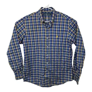Camisa Polo Ralph Lauren a Cuadros con Botones L/S Colorida Primavera Para Hombres Talla L Azul - Imagen 1 de 8