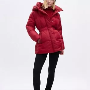 New Gap Big Puff Cinched hoodie Jacket puffer coat relaxed fit, women size xs - Picture 1 of 8