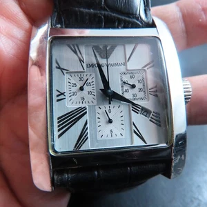 All Steel Emporio Armani Chronograph 24 Hours Quartz Men Watch - Picture 1 of 11