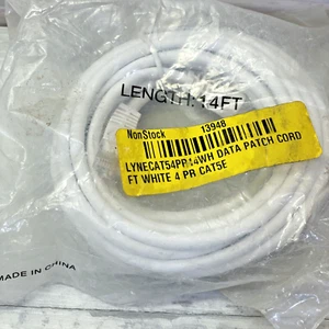 Cable de conexión de datos Cat5 14', blanco, 4 pares, envío gratuito a EE. UU. - Imagen 1 de 4