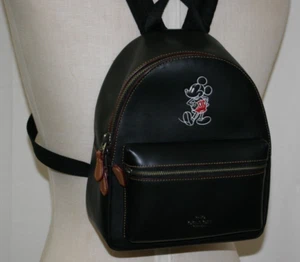 DISNEY X COACH Mickey Mouse Charlie Limited Ed. Leather Backpack N°A1781-F59837 - Picture 1 of 16