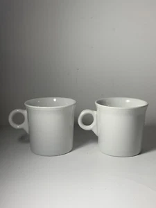 Set of 2 Vintage Fiesta White Tom & Jerry Handle Ceramic Mugs 3.5 in. - Picture 1 of 7