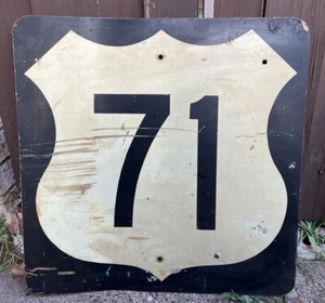 Vintage ~1960’s US Route 71 Highway Sign Metal Original Shield - Picture 1 of 10