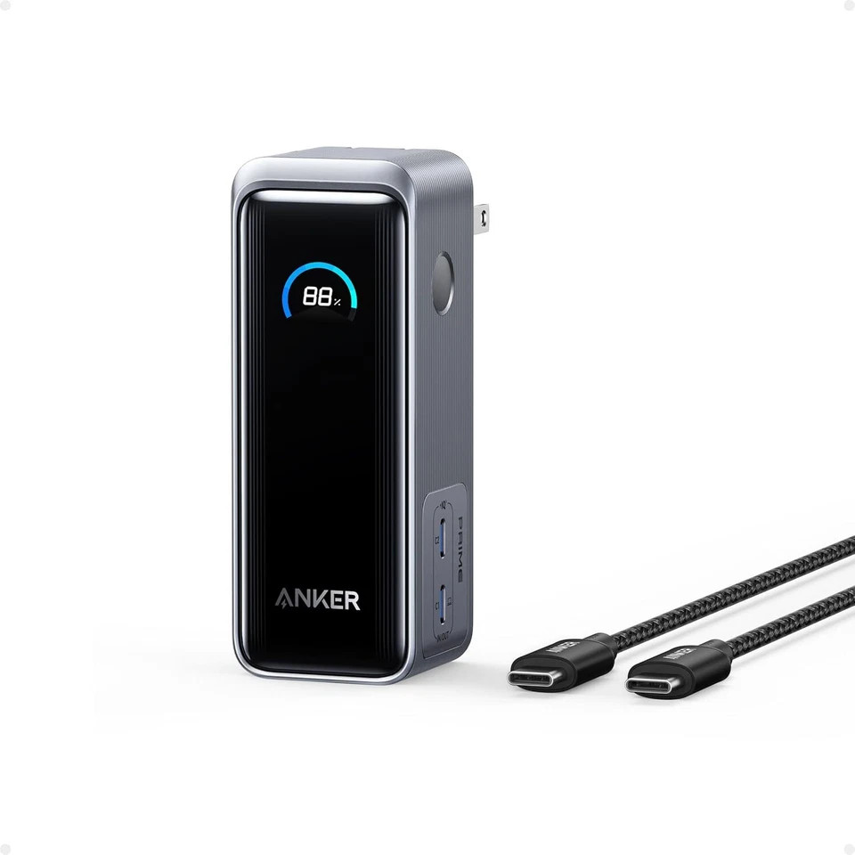 Banco de alimentación Anker Prime 9600 mAh 2 en 1 65 W Cargador USB-C PD3.0/PPS Enchufe de CA incorporado Foto 1 de 4