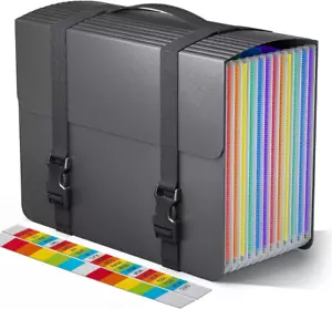 Accordion File Organizer,Expanding File Folders with Handle,12 Pockets Accordian - Picture 1 of 12