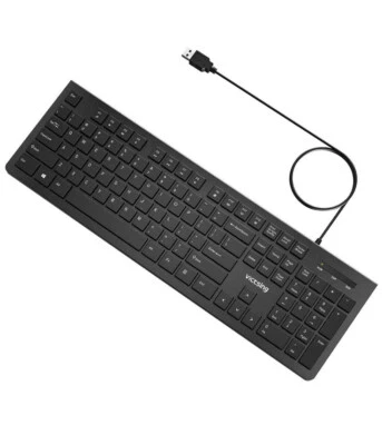 Victsing Wired Keyboard Slim, Computer Keyboard Usb Keyboard With Foldable Stand - Image 1 of 4
