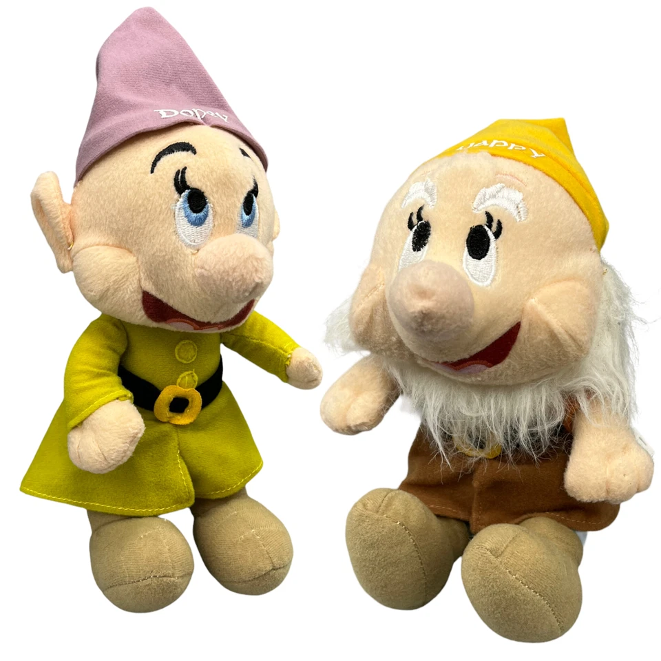 Disney Sega Plüsch Stofftier Schneewittchen 7 Zwerge Happy / Dopey Snowwhite - Bild 1 von 1