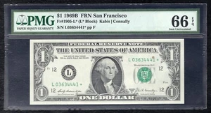 FR. 1905-L* 1969-B $1 *STAR* FRN SAN FRANCISCO, CA PMG GEM UNCIRCULATED-66EPQ - Picture 1 of 2