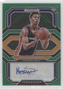 2021 Prizm Draft Picks College Penmanship Green Kessler Edwards Rookie Auto RC