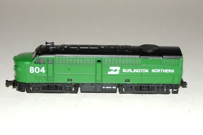 Motor diesel verde escala N MEHANO Burlington Northern #804 TESTADO E FUNCIONANDO! - Imagem 1 de 4