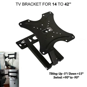 TV Wall Bracket Mount Tilt & Swivel Mount for 10-42 Inch Monitor LED LCD - Picture 1 of 12