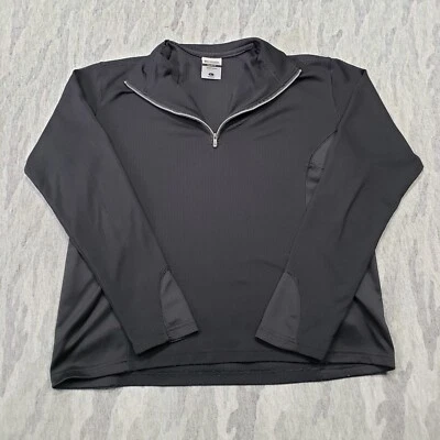 Топ женский Columbia GRT большой черный с длинным рукавом пуловер четверть квадратного ярда на молнии для улицы - Изображение 1 из 4
