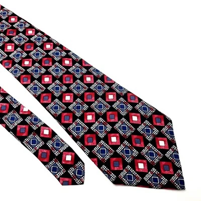 Стрела шелковый галстук печать черный красный геометрический короткий широкий - Изображение 1 из 4
