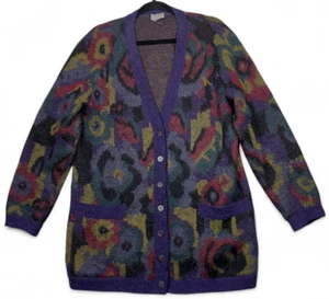 Vintage Missoni Cardigan Sweater Womens 44 L Multicolor Mohair Wool Alpaca Italy - Picture 1 of 15