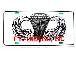 License Plate, PARATROOPER  WING (Black) - w/Basic Wing-Ft. Bragg, NC-NEW-#60003 - Picture 1 of 1