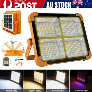 3000W Solar USB Rechargeable LED Work Light Cordless Portable Floodlight Camping - Picture 1 of 10
