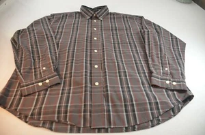 Consensus Men Button Up Shirt Size XL Gray Black Plaid Polyester Cotton - Picture 1 of 10