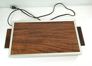Vintage 1978 Wood Grain Cornwall Devon Electric Warming Tray 1419 Kitchen Bar - Picture 1 of 4