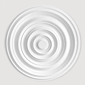 Ceiling Rose Polyurethane Resin – Concentric Circle Modern 'Spirale Binaurale' - Picture 1 of 4