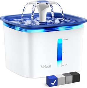 Veken 95oz/2.8L Pet Fountain, Automatic Cat Water Fountain Dog Water Dispenser