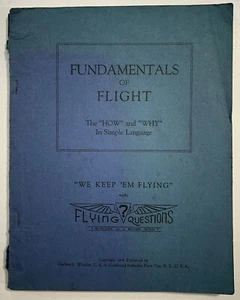 FUNDAMENTALS OF FLIGHT 1946 CARLTON L WHEELER AIRPLANE PILOT INSTRUCTOR TEXTBOOK - Picture 1 of 5
