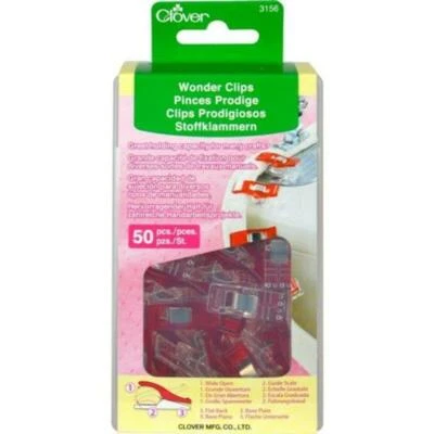  Clover WONDER CLIPS 50 Count Sewing, Quilting and Crafting #3156 RED - Image 1 of 4