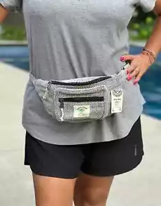 Eco-Friendly Boho Hippie Style Hemp Fanny Pack Hip Waist Bag for Hiking Running - Picture 1 of 15
