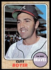 1968 Topps Clete Boyer crease Atlanta Braves #550